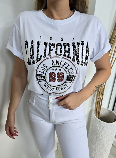 T-shirt California S256 biały