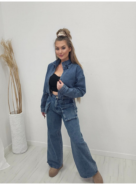 Kurtka jeans 8817 niebieska